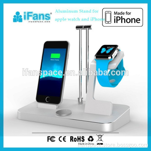 2015 New Mobile Phone Holder Aluminum Stand Holder for iPhone and Apple Watch Charging
